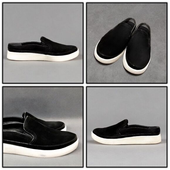 Vionic Effortless Nubuck Patent Trim Mules Slip On Slides Sneakers Black - Picture 8 of 16